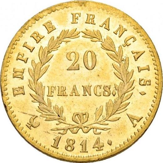 Reverse 20 Francs 1814 A "Type 1809-1815" - Gold Coin Value - France, Napoleon I