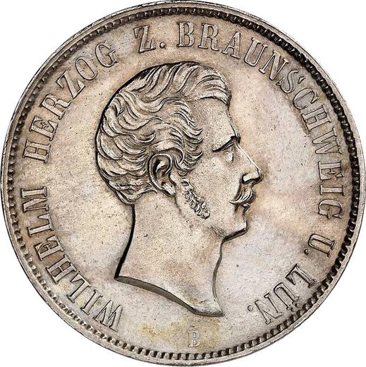 Anverso Tálero 1855 B - valor de la moneda de plata - Brunswick-Wolfenbüttel, Guillermo