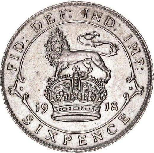 Reverse Sixpence 1918 - Silver Coin Value - United Kingdom, George V