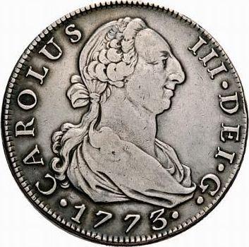 Obverse 8 Reales 1773 M PJ - Silver Coin Value - Spain, Charles III