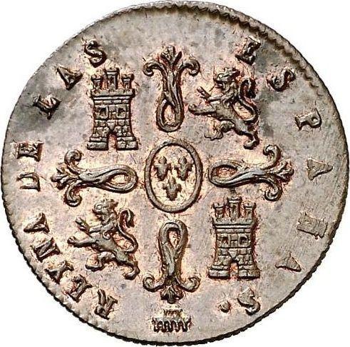 Reverse 2 Maravedís 1842 - Coin Value - Spain, Isabella II