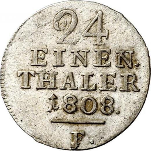 Reverse 1/24 Thaler 1808 F "Crown with ribbons" - Silver Coin Value - Westphalia, Jérôme Napoléon