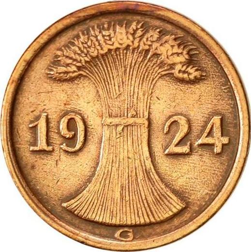 Reverse 2 Rentenpfennig 1924 G -  Coin Value - Germany, Weimar Republic