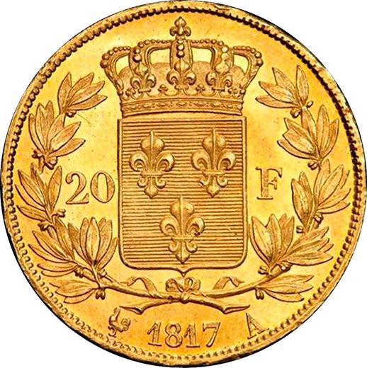 Reverse 20 Francs 1817 A "Type 1816-1824" - Gold Coin Value - France, Louis XVIII