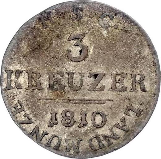 Revers 3 Kreuzer 1810 L H.S.C. - Silbermünze Wert - Sachsen-Coburg-Saalfeld, Ernst I