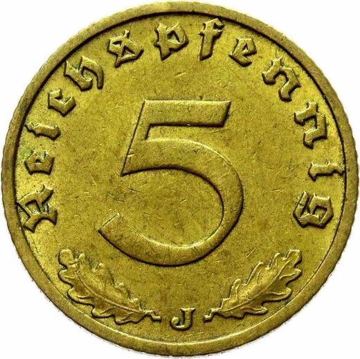 Obverse 5 Reichspfennig 1938 J "Type 1936-1939" -  Coin Value - Germany, Third Reich