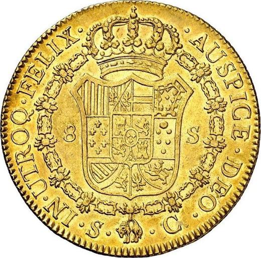 Reverse 8 Escudos 1788 S C - Gold Coin Value - Spain, Charles III
