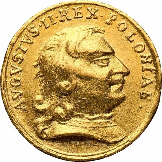 Awers monety - Półdukat bez daty (1709) "Powrót tronu polskiego 1710" - cena złotej monety - Polska, August II Mocny