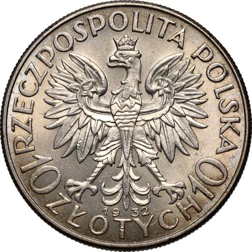 Obverse 10 Zlotych 1932 "Polonia" No Mint Mark - Silver Coin Value - Poland, II Republic