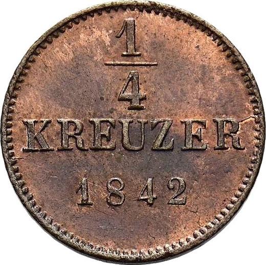 Reverso 1/4 kreuzer 1842 - valor de la moneda  - Wurtemberg, Guillermo I
