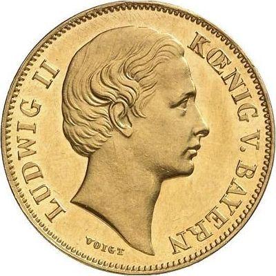 Obverse Krone 1869 - Gold Coin Value - Bavaria, Ludwig II