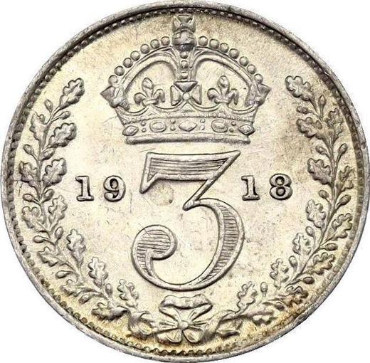 Reverse Threepence 1918 - Silver Coin Value - United Kingdom, George V