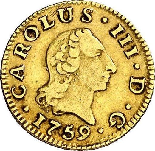Avers 1/2 Escudo 1759 S JV - Goldmünze Wert - Spanien, Karl III