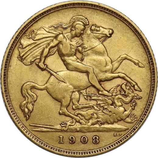 Reverse Half Sovereign 1908 P - Gold Coin Value - Australia, Edward VII