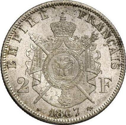 Reverse 2 Francs 1867 BB "Type 1866-1870" - Silver Coin Value - France, Napoleon III