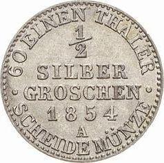 Reverse 1/2 Silber Groschen 1854 A - Silver Coin Value - Prussia, Frederick William IV