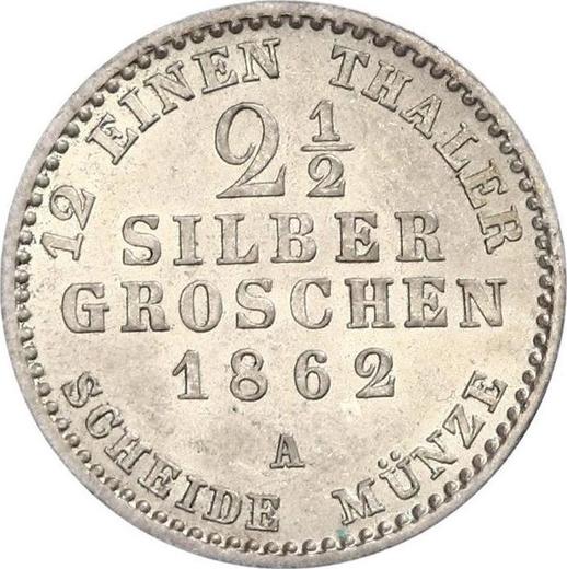 Rewers monety - 2-1/2 silbergroschen 1862 A - cena srebrnej monety - Anhalt-Dessau, Leopold Friedrich