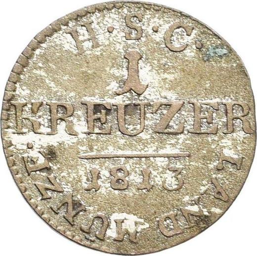 Reverso 1 Kreuzer 1813 - valor de la moneda de plata - Sajonia-Coburgo-Saalfeld, Ernesto I