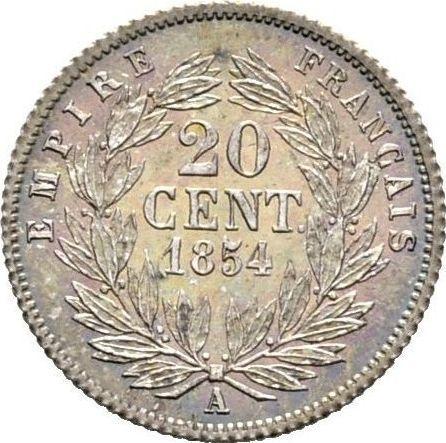 Reverse 20 Centimes 1854 A "Type 1853-1863" - Silver Coin Value - France, Napoleon III