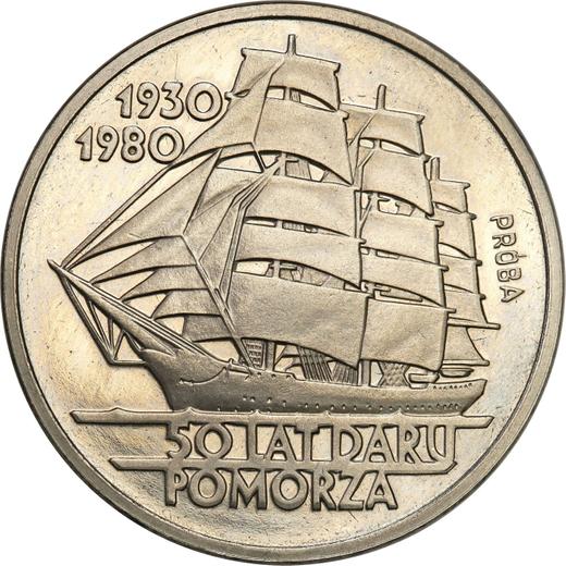 Rewers monety - Próba 100 złotych 1980 MW "50 lat Daru Pomorza" Nikiel - cena monety - Polska, PRL