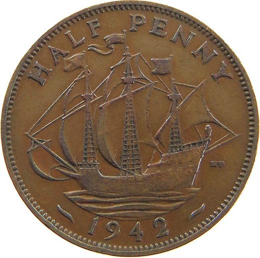 Reverse Halfpenny 1942 HP -  Coin Value - United Kingdom, George VI