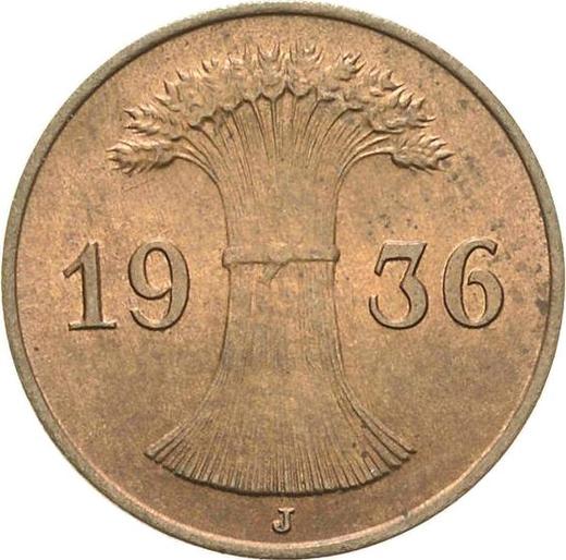 Reverse 1 Reichspfennig 1936 J -  Coin Value - Germany, Weimar Republic