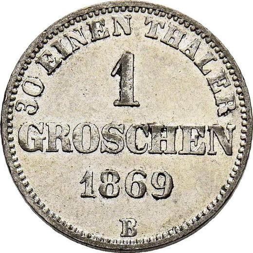Rewers monety - Grosz 1869 B - cena srebrnej monety - Oldenburg, Nikolaus Fryderyk Piotr