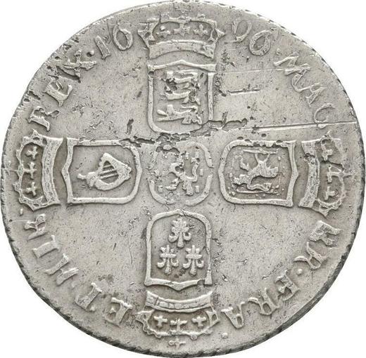 Reverse Sixpence 1696 Y "First laureated bust" Early harp Capital "Y" - Silver Coin Value - United Kingdom, William III