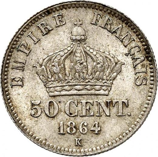 Reverse 50 Centimes 1864 K "Type 1864-1869" - Silver Coin Value - France, Napoleon III