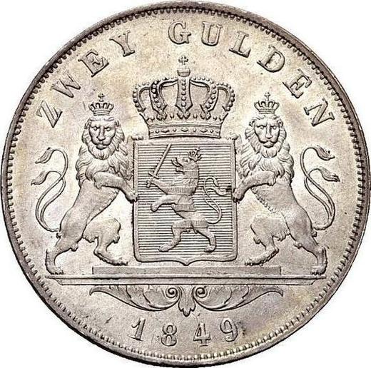 Reverse 2 Gulden 1849 - Silver Coin Value - Hesse-Darmstadt, Louis III