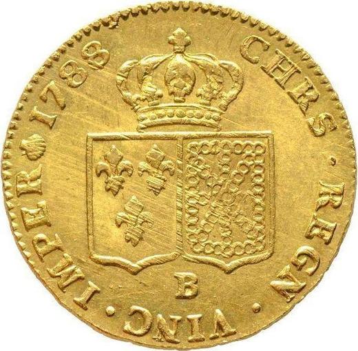 Reverse Double Louis d'Or 1788 B - Gold Coin Value - France, Louis XVI
