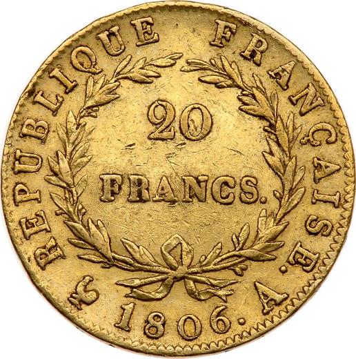 Reverse 20 Francs 1806 A "Type 1806-1807" - Gold Coin Value - France, Napoleon I
