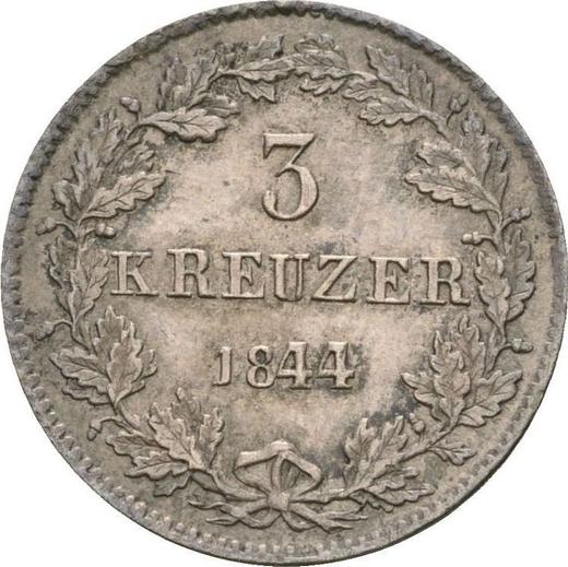 Reverse 3 Kreuzer 1844 - Silver Coin Value - Hesse-Darmstadt, Louis II