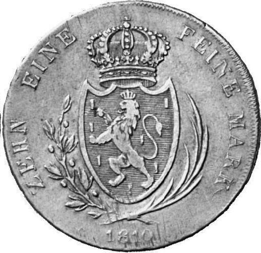 Reverse Thaler 1810 CT L - Silver Coin Value - Nassau, Frederick Augustus