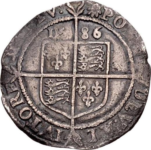 Reverse Sixpence 1586 "Sixth issue" - Silver Coin Value - United Kingdom, Elizabeth I