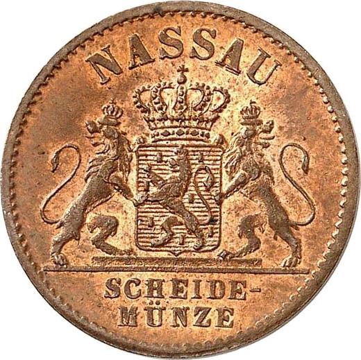 Obverse 1 Pfennig 1862 -  Coin Value - Nassau, Adolphe
