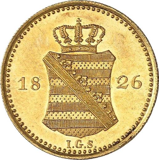 Reverse Ducat 1826 I.G.S. - Gold Coin Value - Saxony-Albertine, Frederick Augustus I