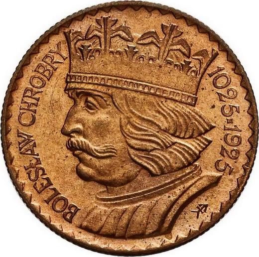 Reverse Pattern 10 Zlotych 1925 "Bolesław I the Brave" Bronze -  Coin Value - Poland, II Republic