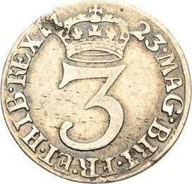Reverso 3 peniques 1723 - valor de la moneda de plata - Gran Bretaña, Jorge I