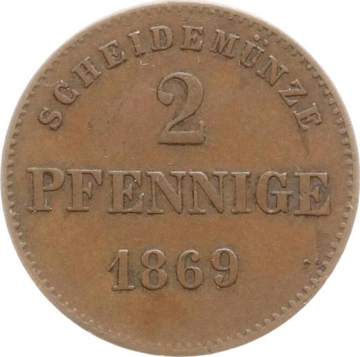 Reverse 2 Pfennig 1869 - Coin Value - Saxe-Meiningen, George II