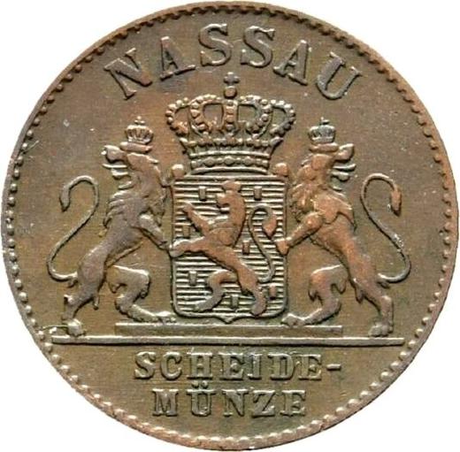 Obverse 1 Pfennig 1859 -  Coin Value - Nassau, Adolphe