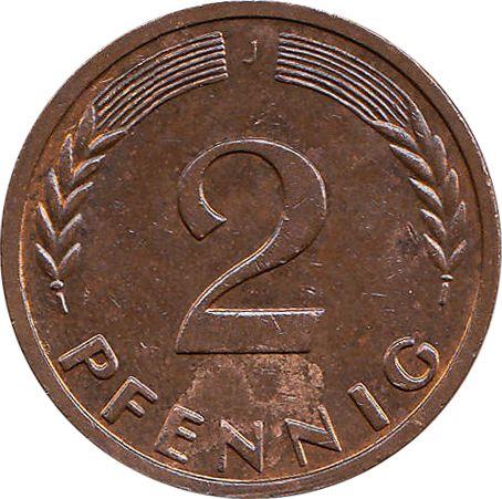 Obverse 2 Pfennig 1964 J - Coin Value - Germany, FRG