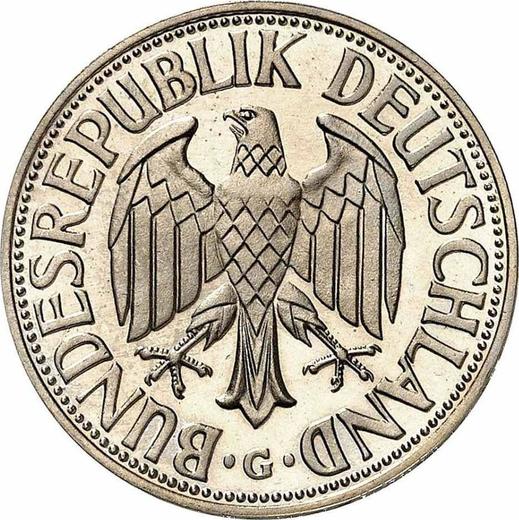Reverse 1 Mark 1962 G -  Coin Value - Germany, FRG