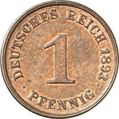 Obverse 1 Pfennig 1893 J "Type 1890-1916" -  Coin Value - Germany, German Empire