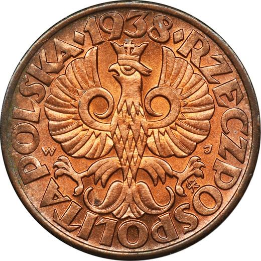 Obverse 5 Groszy 1938 WJ -  Coin Value - Poland, II Republic