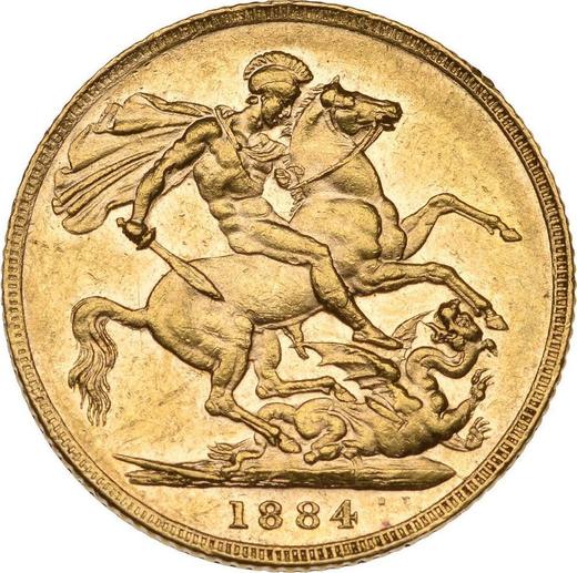 Revers Sovereign 1884 WW "St. Georg" - Goldmünze Wert - Großbritannien, Victoria