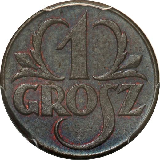 Reverse Pattern 1 Grosz 1923 Bronze One-sided strike of reverse - Coin Value - Poland, II Republic