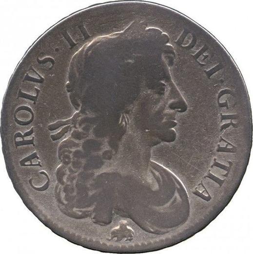 Avers 1 Krone 1681 "Viertes Lorbeerbüste" Elefant und Schloss - Silbermünze Wert - Großbritannien, Karl II