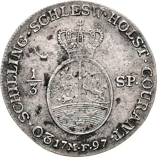Reverse 1/3 Thaler 1797 MF - Silver Coin Value - Schleswig-Holstein, Christian VII