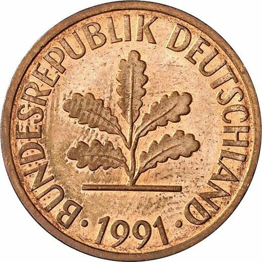 Reverse 2 Pfennig 1991 F - Coin Value - Germany, FRG